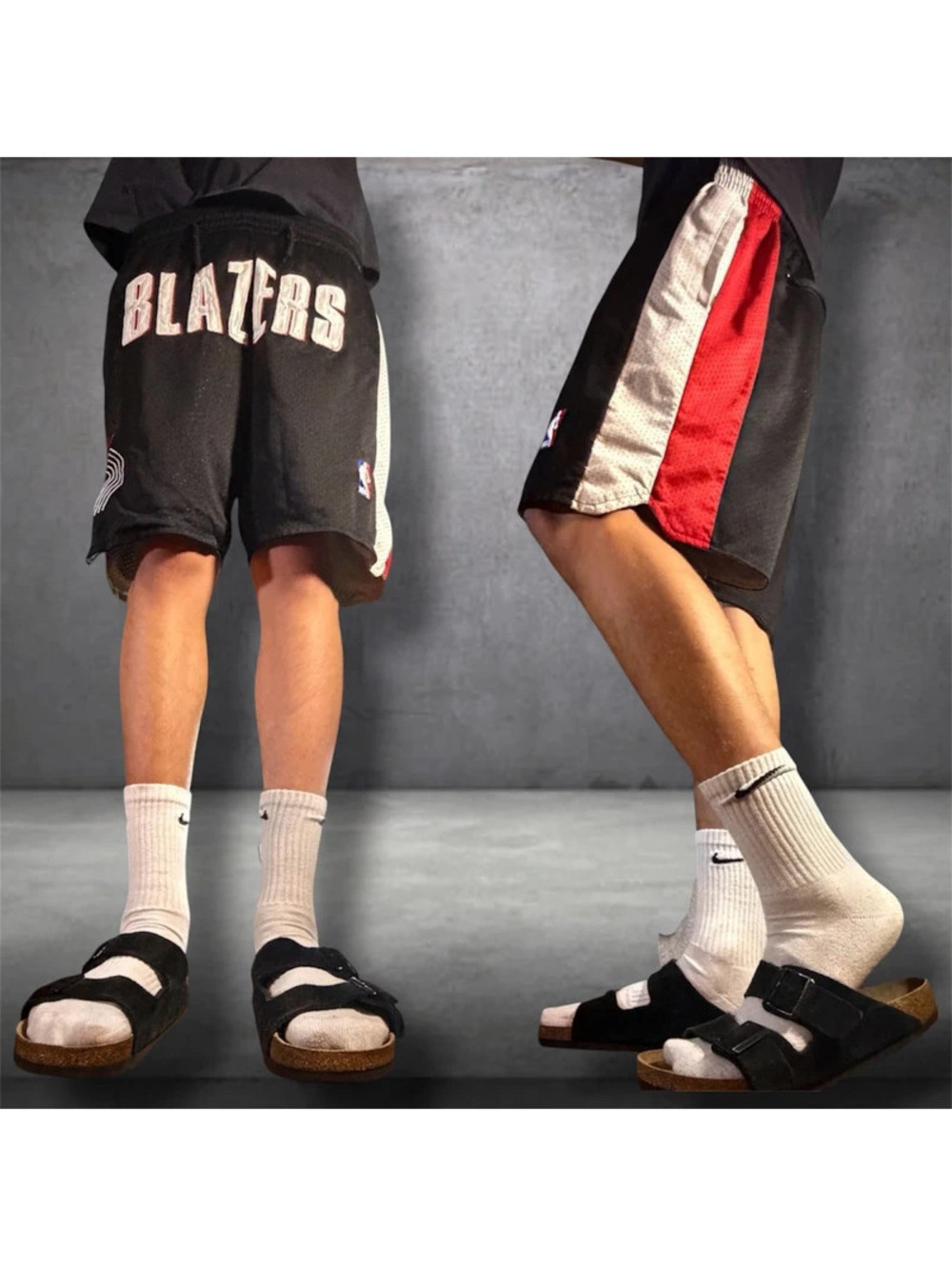 Y2K Just Don Portland Trail Blazers M NBA Basketball Shorts  Black Red White